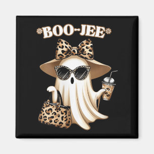 Womens Coquette Leopard Ghost Coffee Boo-jee Hallo Magnet