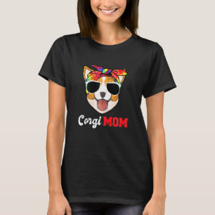 Womens Corgi Mum Tie Dye Dog T-Shirt