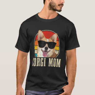Womens Corgis Mum Vintage Sunglasses Funny Corgis  T-Shirt