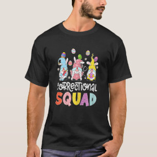 Womens Correctional Squad Bunny Gnome Eggs Hunting T-Shirt
