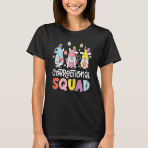 Womens Correctional Squad Bunny Gnome Eggs Hunting T-Shirt