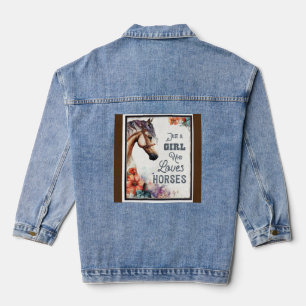 women's cowgirls horse denim jacket
