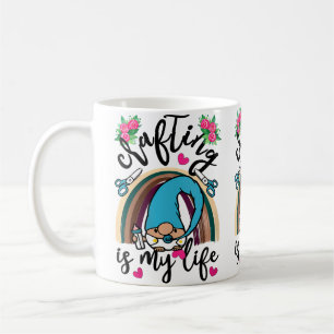 Womens Crafting Is My Life Crafters Quilting Sewin Coffee Mug