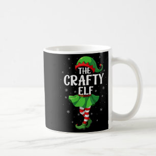 Womens Crafty Elf Christmas Girls Women Elf Squad Coffee Mug