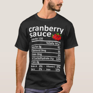 Womens Cranberry Sauce Nutrition Thanksgiving Cost T-Shirt