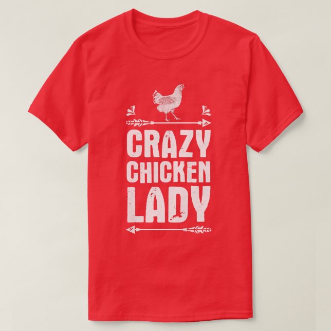 Womens Crazy Chicken Lady Funny Chicken Lover Farm T-Shirt (Design Front)