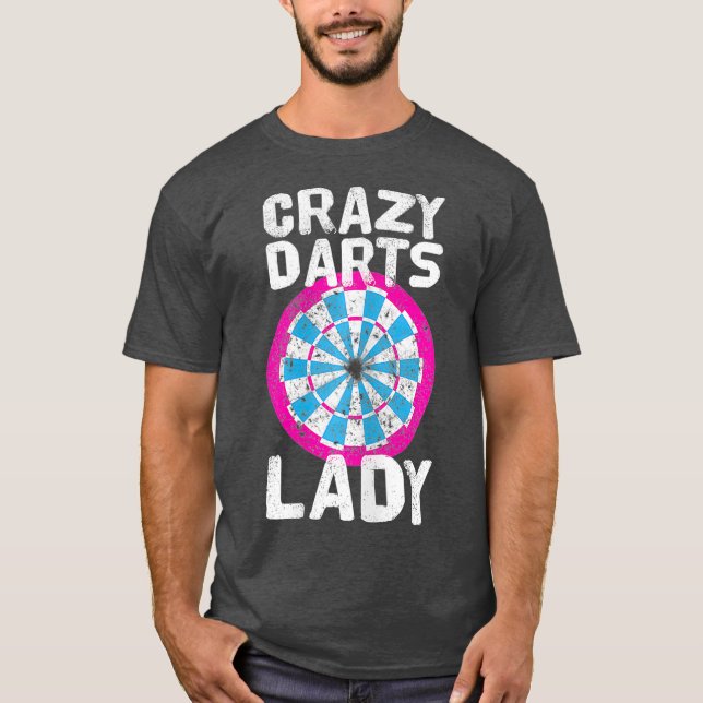 Womens Crazy Darts Lady Dartboard T-Shirt (Front)