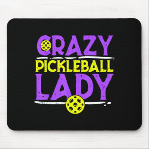 Womens crazy pickleball lady funny pickle ball mouse pad
