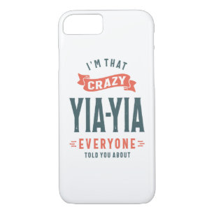 Womens Crazy Yia-Yia Grandma Mother's Day Gift iPhone 8/7 Case