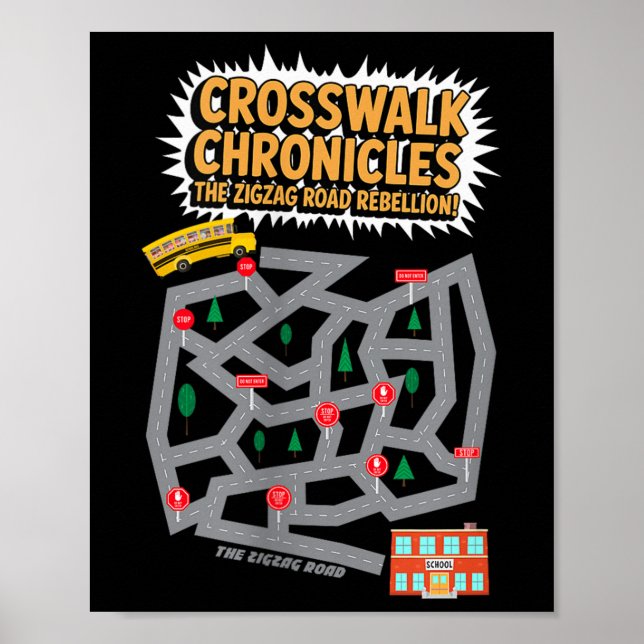 Womens Crosswalk Chronicles School Maze Playmat Ca Poster (Front)