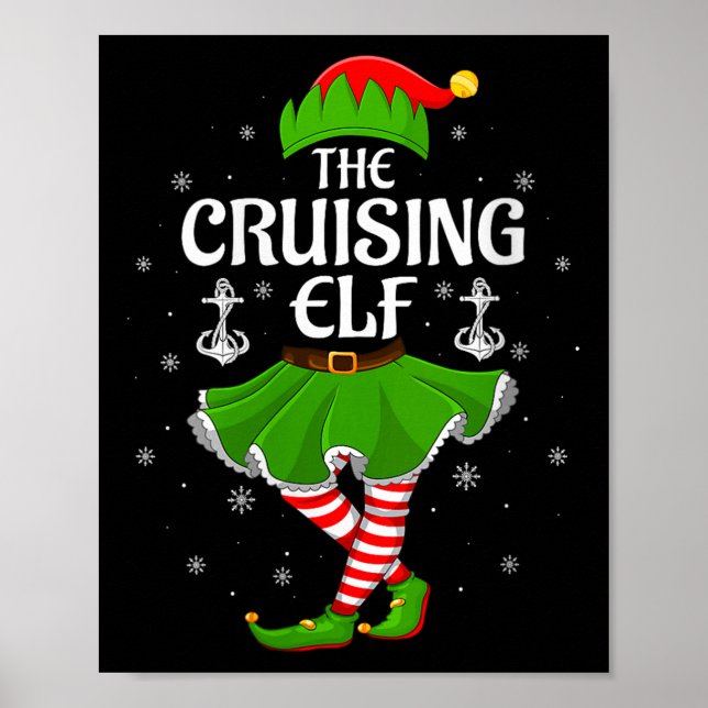 Womens Cruising Elf Christmas Family Girls Women E Poster (Front)