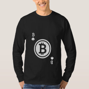 Womens Crypto Currency Btc Bitcoin Coin Playing Ca T-Shirt
