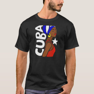 Womens Cuba Havanna Cuban Flag Caribbean Souvenir T-Shirt