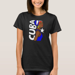 Womens Cuba Havanna Cuban Flag Caribbean Souvenir T-Shirt
