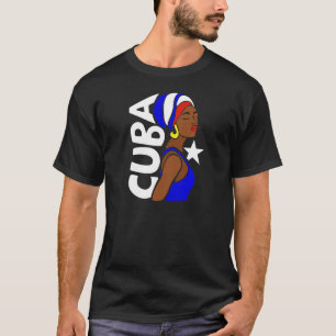 Womens Cuba Havanna Cuban Flag Caribbean Souvenir  T-Shirt