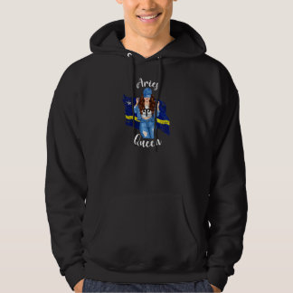 Womens Curacao Aries Queen of Curacao Flag Zodiac Hoodie