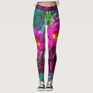 Womens Custom Leggings, Day Lilies Leggings