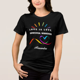 Womens Custom Name Couple Pride Shirt - Right Ribb