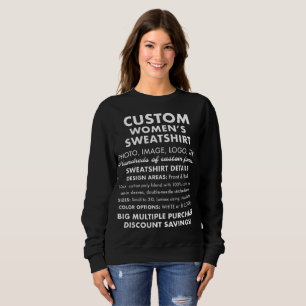 Women's Custom Personalised Black Sweatshirt