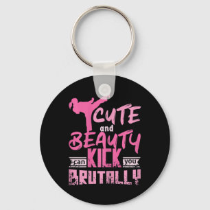 Womens Cute And Beauty Karate Kickboxing Girl  Key Ring
