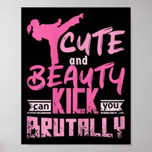 Womens Cute And Beauty Karate Kickboxing Girl Poster