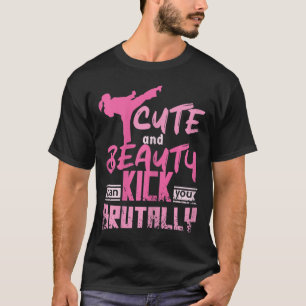 Womens Cute And Beauty Karate Kickboxing Girl T-Shirt
