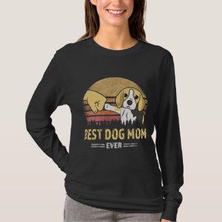 Womens Cute Best Beagle Mum Ever Retro Vintage T-Shirt