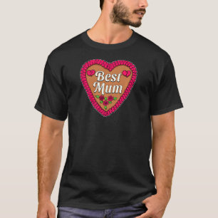 Womens Cute Best Mum Heart Mother's Day T-Shirt
