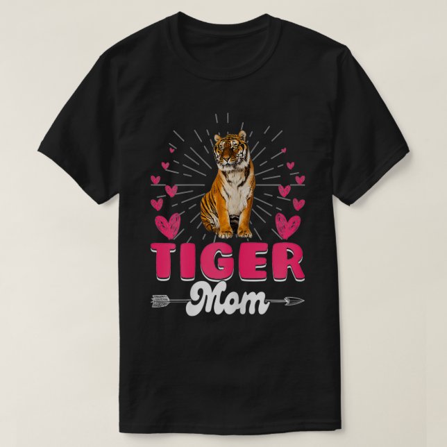 Womens Cute Best Tiger Mum Mama Family Mother's Da T-Shirt (Design Front)