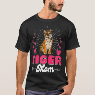 Womens Cute Best Tiger Mum Mama Family Mother's Da T-Shirt