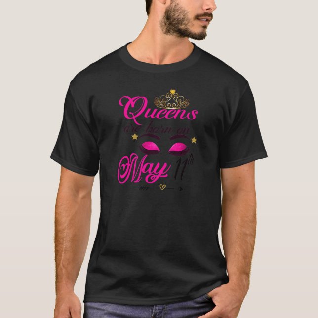 Womens Cute Birthday Girl Queens Are Born On May 1 T-Shirt (Front)