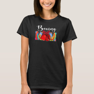 Womens Cute Boxing Mum Tie Dye Sport Leopard Moth T-Shirt