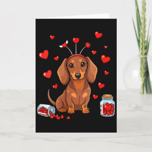 Womens Cute Dachshund Valentines Day Heart Love Do Card