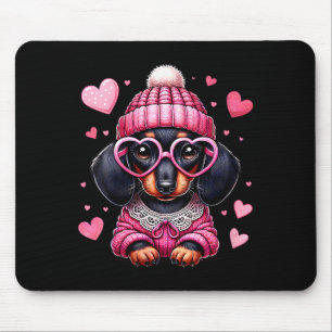 Women's Cute Dachshund Valentines Heart Dog Lover Mouse Pad