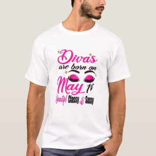 Womens Cute Divas Are Born On May 1St Taurus Birth T-Shirt