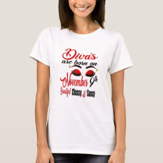 Womens Cute Divas Are Born On November 9Th Scorpio T-Shirt