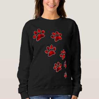 women's cute dog addict paw buffalo plaid puppy fo sweatshirt