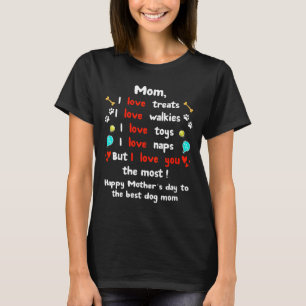 Womens cute dog mum mothers day, happy mothers day T-Shirt