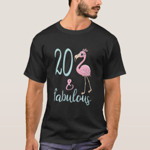 Womens Cute Flamingo 20th Birthday Outfit For Girl T-Shirt