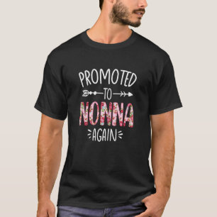 Womens Cute Floral Promoted To Be Nonna Again Moth T-Shirt