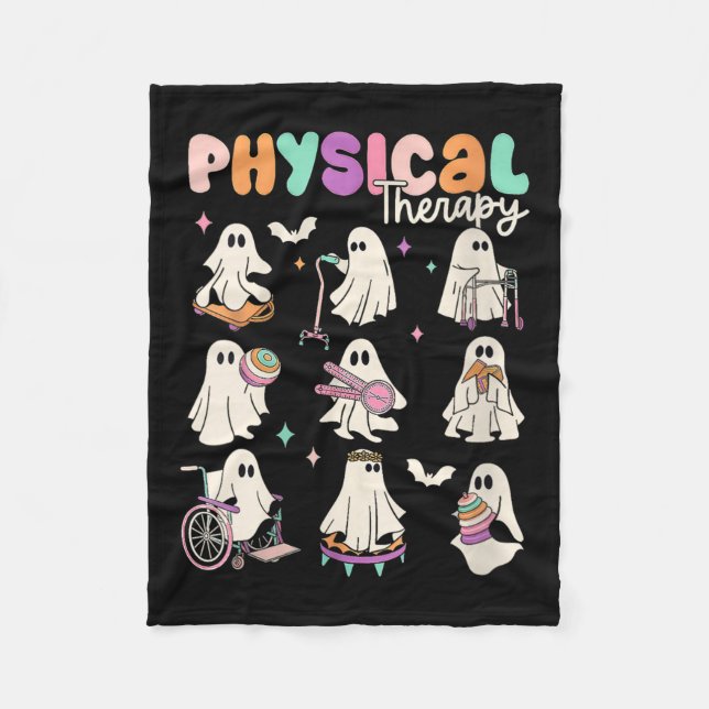Womens Cute Ghost Physical Therapy Pt Physical The Fleece Blanket (Front)