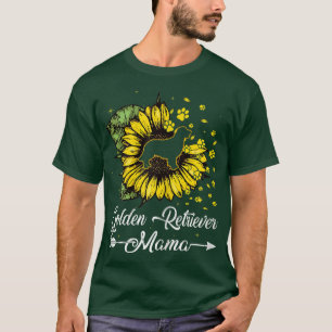 Womens Cute Golden Retriever Mama Sunflower Dog Mo T-Shirt