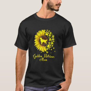 Womens Cute Golden Retriever Mum Sunflower Dog Mum T-Shirt