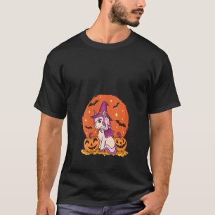 Womens Cute Halloween Girls Women Witchy Unicorn T-Shirt