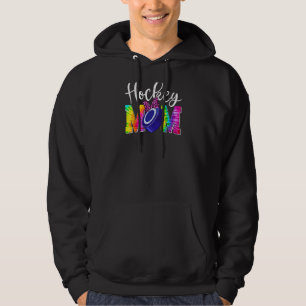 Womens Cute Hockey Mum Tie Dye Sport Leopard Moth Hoodie