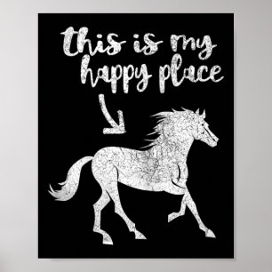 Womens Cute Horse Riding Tee - Horseback Happy Pla Poster