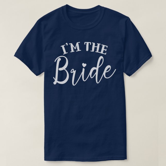 Womens Cute I'm The Bride Heart Bachelorette Party T-Shirt (Design Front)