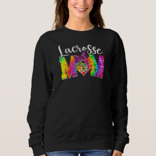 Womens Cute Lacrosse Mum Tie Dye Sport  Leopard Mo Sweatshirt