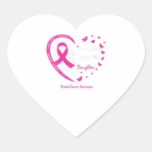 Womens Cute Loving Memory Daughter Pink Breast Heart Sticker