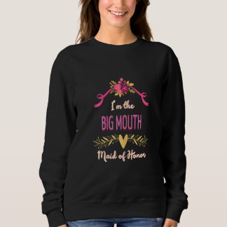 Womens Cute Maid of Honour Big Mouth Matching Bach Sweatshirt